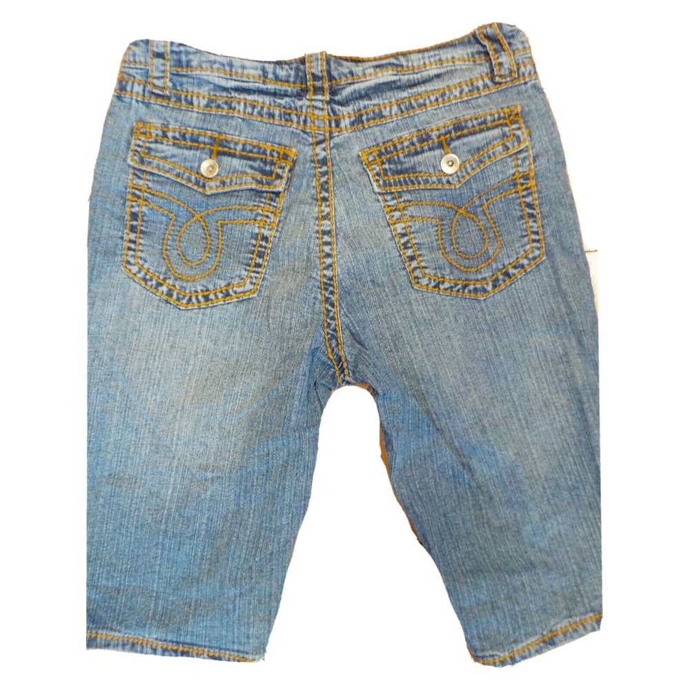 Daniel Jeans Blue Denim Stretchy Shorts Thick Stitch Womens Size 11/12 (32 x 12)